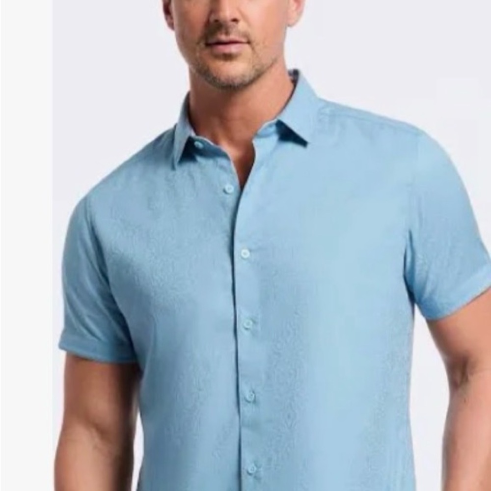 NWT Robert Graham Odyssey Short Sleeve Mens Shirt Classic Fit Blue XL